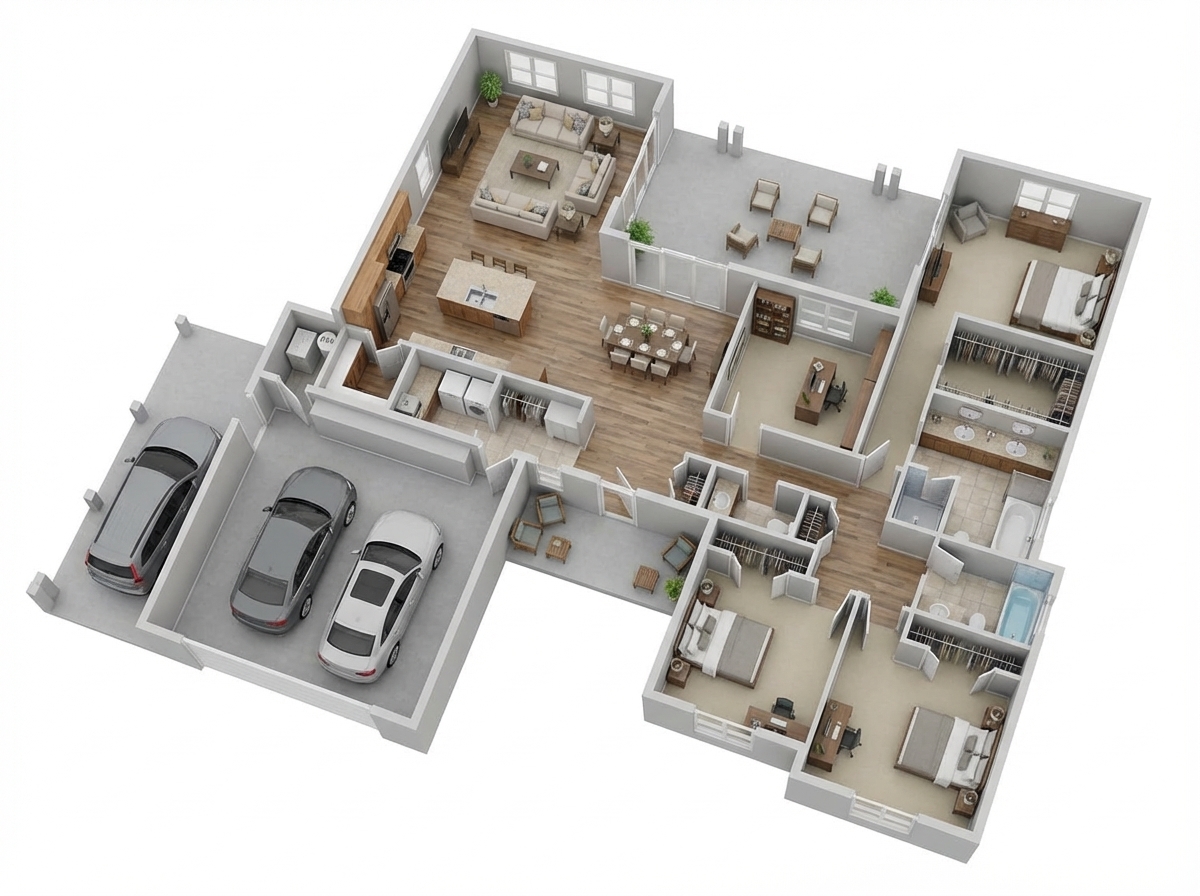 After - 3D isometric floorplan visualization